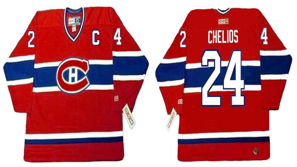 2019 Men Montreal Canadiens #24 Chelios Red CCM NHL jerseys